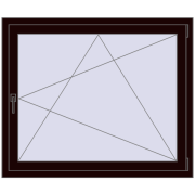 REHAU OPTIMUM EURO-DESIGN 70 1200x1000 mm CHOCOLATE_BROWN two-sided