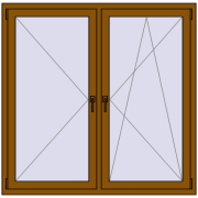 REHAU OPTIMUM EURO-DESIGN 70 1480x1440 mm GOLDEN OAK two-sided