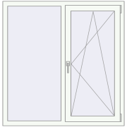 Okna skrzydłowe 1300x1280 mm EPSILON OPTIMA RAL 9016 Traffic white dwustronny