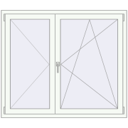 REHAU ENERGY-SAVING SYNEGO MD 1400x1200 mm RAL 9016 Traffic white two-sided