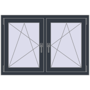 REHAU ENERGY-SAVING SYNEGO MD 1185x785 mm ANTHRACITE_GREY_STRUKTURAL dwustronny