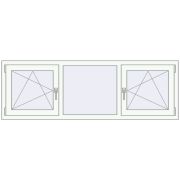 REHAU OPTIMUM EURO-DESIGN 70 1800x600 mm RAL 9016 Traffic white two-sided