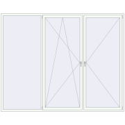 REHAU ENERGY-SAVING SYNEGO MD 3000x2400 mm RAL 9016 Traffic white two-sided