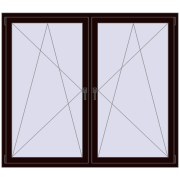 Okna skrzydłowe 1840x1535 mm REHAU ENERGY-SAVING SYNEGO MD CHOCOLATE_BROWN dwustronny