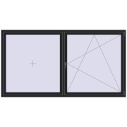 REHAU ENERGY-SAVING SYNEGO MD 2600x1400 mm BLACK_ULTI-MATT two-sided