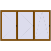 REHAU ENERGY-SAVING SYNEGO MD 3800x2300 mm GOLDEN OAK two-sided