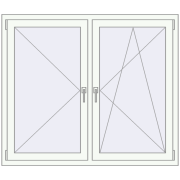 REHAU ENERGY-SAVING SYNEGO MD 1400x1200 mm RAL 9016 Traffic white two-sided