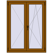 REHAU OPTIMUM EURO-DESIGN 70 1020x1350 mm GOLDEN OAK two-sided