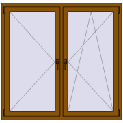 REHAU OPTIMUM EURO-DESIGN 70 1450x1400 mm GOLDEN OAK dwustronny