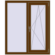 REHAU OPTIMUM EURO-DESIGN 70 1000x1200 mm WALNUT two-sided