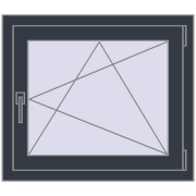 REHAU OPTIMUM EURO-DESIGN 70 800x700 mm ANTHRACITE_GREY_STRUKTURAL two-sided