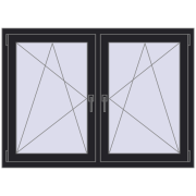 REHAU ENERGY-SAVING SYNEGO MD 1380x980 mm BLACK_ULTI-MATT dwustronny
