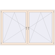 Tilt-and-Turn 2300x1500 mm REHAU OPTIMUM EURO-DESIGN 70 CREAME_WHITE_50L-2 two-sided