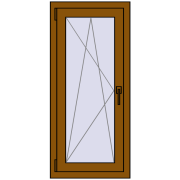 REHAU OPTIMUM EURO-DESIGN 70 520x1150 mm GOLDEN OAK two-sided