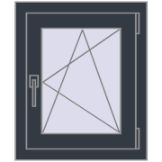 REHAU OPTIMUM EURO-DESIGN 70 500x600 mm ANTHRACITE_GREY_STRUKTURAL two-sided