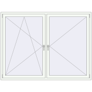 REHAU ENERGY-SAVING SYNEGO MD 2000x1500 mm RAL 9016 Traffic white two-sided