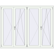 REHAU OPTIMUM EURO-DESIGN 70 1848x1480 mm RAL 9016 Traffic white two-sided