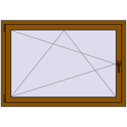 REHAU OPTIMUM EURO-DESIGN 70 1300x900 mm GOLDEN OAK two-sided