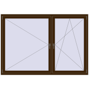 REHAU ENERGY-SAVING SYNEGO MD 2060x1430 mm DARK_OAK dwustronny