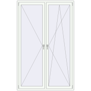 REHAU ENERGY-SAVING SYNEGO MD 1500x2300 mm RAL 9016 Traffic white two-sided