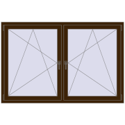 Tilt-and-Turn 1770x1160 mm REHAU ENERGY-SAVING SYNEGO MD DARK_OAK two-sided