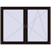 REHAU OPTIMUM EURO-DESIGN 70 1800x1350 mm BLACK_BROWN two-sided