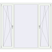 Tilt-and-Turn 2000x1800 mm ALU STANDARD 72 RAL 9016 Traffic white two-sided