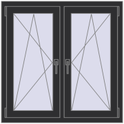 REHAU OPTIMUM EURO-DESIGN 70 1000x1000 mm ANTHRACITE_GREY_GLATT dwustronny
