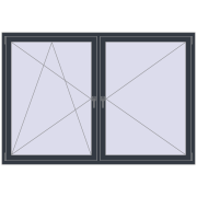 REHAU OPTIMUM EURO-DESIGN 70 2050x1400 mm ANTHRACITE_GREY_STRUKTURAL two-sided