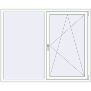 REHAU ENERGY-SAVING SYNEGO MD 1640x1340 mm RAL 9016 Traffic white two-sided