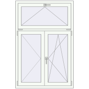 REHAU OPTIMUM EURO-DESIGN 70 1000x1500 mm RAL 9016 Traffic white two-sided