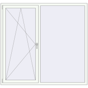 REHAU ENERGY-SAVING SYNEGO MD 1800x1700 mm RAL 9016 Traffic white two-sided