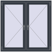REHAU OPTIMUM EURO-DESIGN 70 1250x1250 mm ANTHRACITE_GREY_STRUKTURAL two-sided