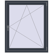 REHAU ENERGY-SAVING SYNEGO MD 980x1160 mm ANTHRACITE_GREY_STRUKTURAL two-sided
