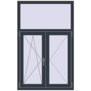 REHAU OPTIMUM EURO-DESIGN 70 920x1450 mm ANTHRACITE_GREY_STRUKTURAL two-sided
