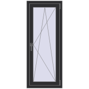 REHAU OPTIMUM EURO-DESIGN 70 550x1350 mm ANTHRACITE_GREY_GLATT two-sided
