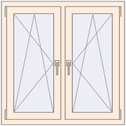 REHAU OPTIMUM EURO-DESIGN 70 1000x1000 mm CREAME_WHITE_50L-2 two-sided