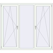 REHAU ENERGY-SAVING SYNEGO MD 1850x1650 mm RAL 9016 Traffic white two-sided
