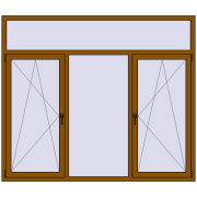 Okna skrzydłowe 2100x1800 mm REHAU ENERGY-SAVING SYNEGO MD GOLDEN OAK dwustronny
