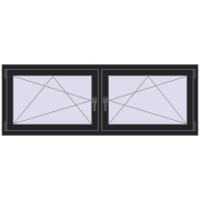 Tilt-and-Turn 1770x635 mm REHAU ENERGY-SAVING SYNEGO MD BLACK_ULTI-MATT two-sided Tilt-and-Turn 1770x635 mm REHAU ENERGY-SAVING SYNEGO MD BLACK_ULTI-MATT two-sided