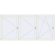 REHAU ENERGY-SAVING SYNEGO MD 2950x1400 mm RAL 9016 Traffic white two-sided
