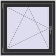 REHAU OPTIMUM EURO-DESIGN 70 860x860 mm ANTHRACITE_GREY_GLATT two-sided