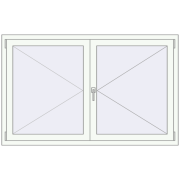 REHAU OPTIMUM EURO-DESIGN 70 1600x1000 mm RAL 9016 Traffic white two-sided