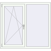 Tilt-and-Turn 1300x1200 mm EPSILON OPTIMA RAL 9016 Traffic white two-sided