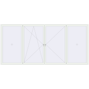 Okna skrzydłowe 5000x2300 mm ALU STANDARD 72 RAL 9016 Traffic white dwustronny