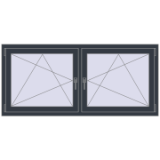 REHAU ENERGY-SAVING SYNEGO MD 1680x770 mm ANTHRACITE_GREY_STRUKTURAL dwustronny