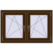 REHAU ENERGY-SAVING SYNEGO MD 1065x650 mm DARK_OAK dwustronny