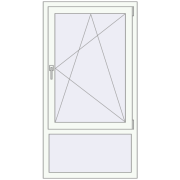 Okna skrzydłowe 800x1500 mm EPSILON OPTIMA RAL 9016 Traffic white dwustronny