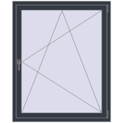 Okna skrzydłowe 1100x1350 mm REHAU OPTIMUM EURO-DESIGN 70 ANTHRACITE_GREY_STRUKTURAL dwustronny