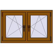 Okna skrzydłowe 1020x635 mm REHAU ENERGY-SAVING SYNEGO MD GOLDEN OAK dwustronny